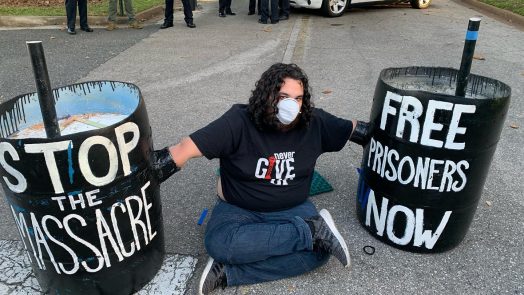 A coalition of prison abolitionists connected with community members in Alabama to fight new prison construction using a three-pronged approach. Courtesy Jordan Mazurek