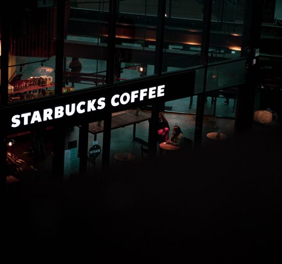 Starbucks store at night