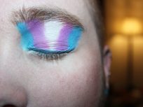 trans flag makeup
