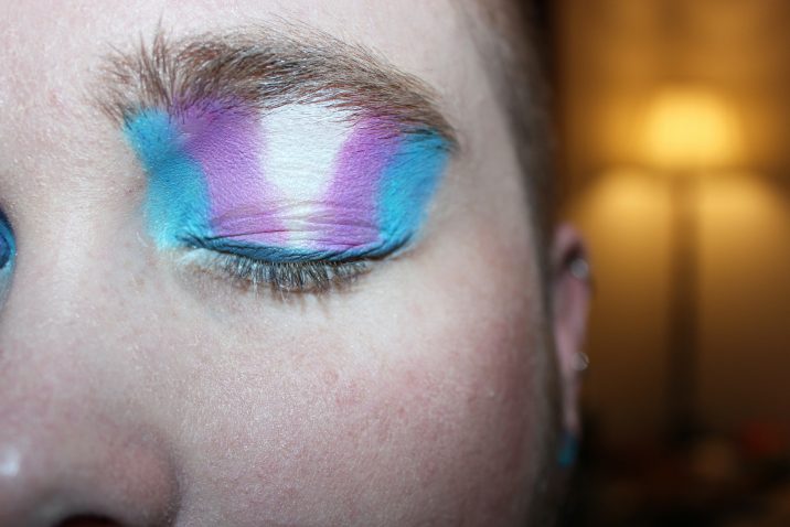 trans flag makeup